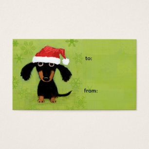 Funny Santa Dachshund Christmas Holiday Gift Tags