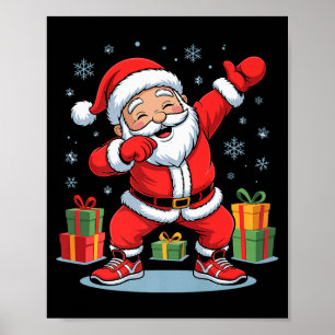Funny Santa Dancing Holiday Christmas Xmas Pajama Poster