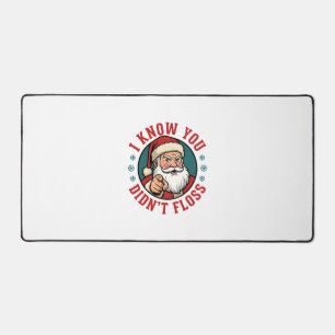Funny Santa Didn't Floss Christmas Dentist Desk Mat