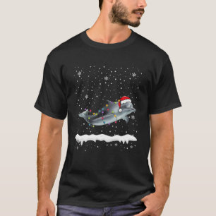 Funny Santa Dolphin Christmas Lights Animals Lover T-Shirt