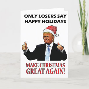 Funny Santa Donald Trump Christmas Holiday Card