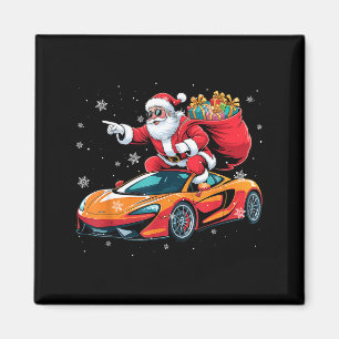 Funny Santa Driving Srt Car Xmas Pajama Christmas  Magnet
