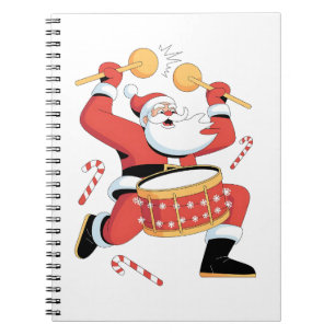 Funny Santa Drummer Ugly Christmas Xmas Drumming  Notebook