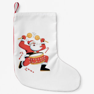 Funny Santa Drummer Ugly Christmas Xmas Drumming  Small Christmas Stocking