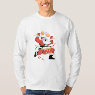 Funny Santa Drummer Ugly Christmas Xmas Drumming  T-Shirt