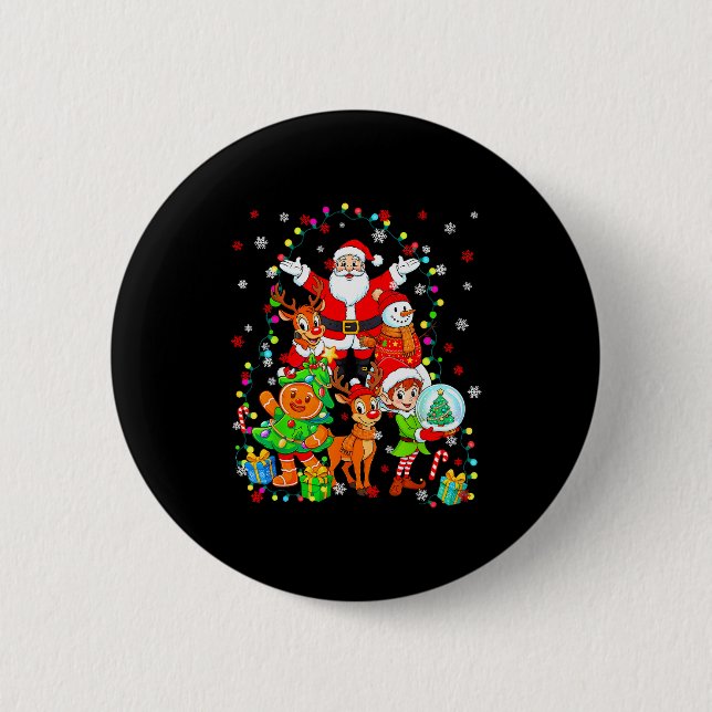Funny Santa Elf Snowman Reindeer Gingerbread Chris 6 Cm Round Badge (Front)