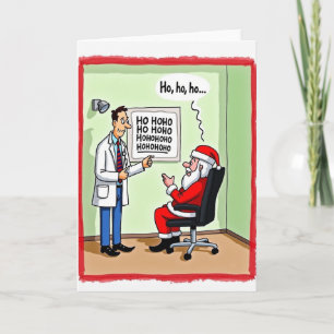 Funny Santa Eye Exam Doctor Christmas Card Joke
