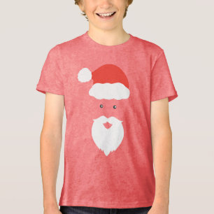 Funny Santa Face happy Merry Christmas Xmas family Tri-Blend Shirt