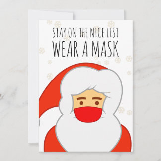 Funny Santa Face Mask Merry Christmas Holiday Card