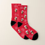 Funny Santa Face Photo & Snowflake Christmas Fun Socks<br><div class="desc">These funny socks,  featuring custom Santa face & snowflakes would make a wonderful Christmas gift for anyone! Simply add the face photo by clicking on the "personalise" option.</div>