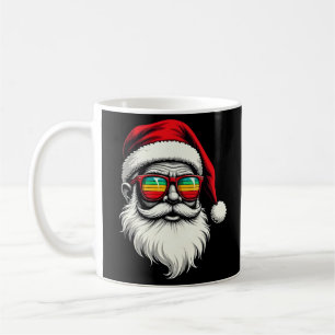 Funny Santa Face Retro Sunglasses Christmas Coffee Mug