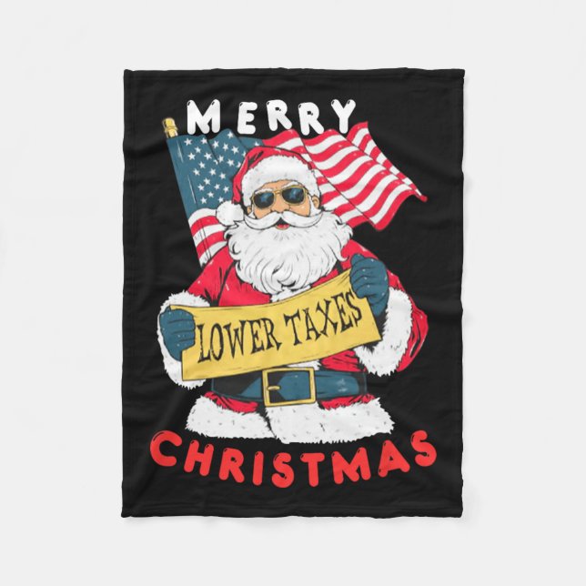 Funny Santa  Fleece Blanket (Front)