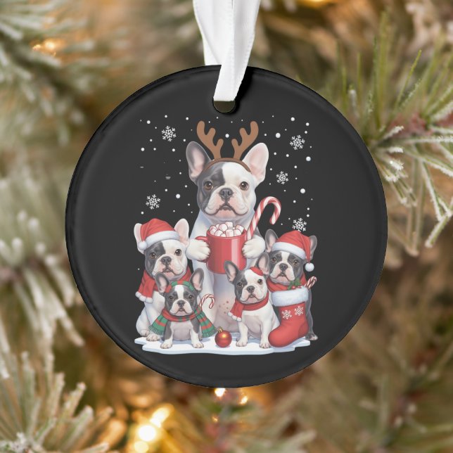 Funny Santa French Bulldog Dogs Christmas Xmas  Ornament (Tree)