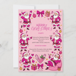 Funny Santa Friendsmas Christmas Party Party Invitation