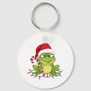 Funny Santa Frog Christmas Shirt - Cute Frog with Key Ring