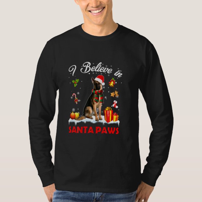 Funny Santa German Shepherd Claus Dog Christmas De T-Shirt (Front)