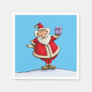 funny santa gift delivery christmas cartoon napkin