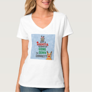 Funny Santa Going Down Chimney Joke Kids T-Shirt