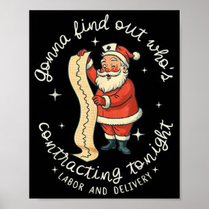 Funny Santa Gonna Find Out Who's Is Contracting To Poster