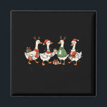 Funny Santa Goose Snowman Just A Christmas Goose X Magnet<br><div class="desc">Funny Santa Goose Snowman Just A Christmas Goose Xmas Party</div>