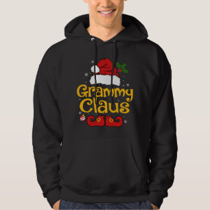 Funny Santa Grammy Claus Christmas Matching Family Hoodie