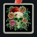 FUNNY SANTA GREEN SKULL AND CHRISTMAS FLORAL  METAL TREE DECORATION<br><div class="desc">FUNNY SANTA GREEN SKULL AND CHRISTMAS WITH FLORAL ART.</div>
