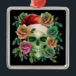 FUNNY SANTA GREEN SKULL AND CHRISTMAS FLORAL  METAL TREE DECORATION<br><div class="desc">FUNNY SANTA GREEN SKULL AND CHRISTMAS WITH FLORAL ART.</div>