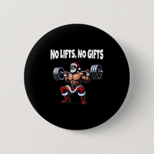 Funny Santa Gym Lifting Swole Santa Ugly Christmas 6 Cm Round Badge