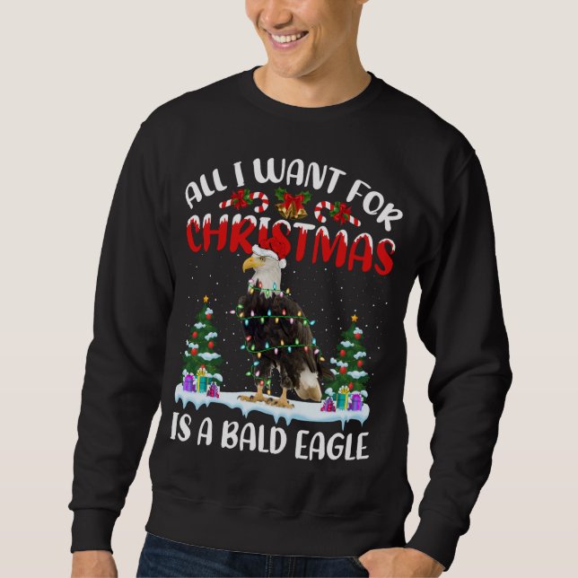 Funny Santa Hat All I Want For Christmas Is A Bald Sweatshirt (Front)