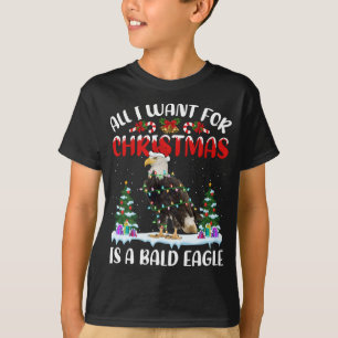 Funny Santa Hat All I Want For Christmas Is A Bald T-Shirt