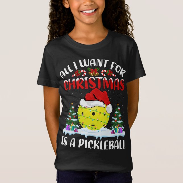 Funny Santa Hat All I Want For Christmas Is A Pick T-Shirt (Front)