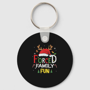 Funny Santa Hat Forced Family Fun Sarcastic Christ Key Ring