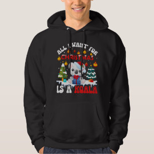 Funny Santa Hat Koala All I Want For Christmas Is  Hoodie