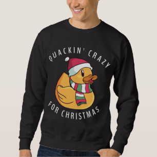 Funny Santa Hat Rubber Duck Christmas Pun Sweatshirt