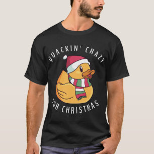 Funny Santa Hat Rubber Duck Christmas Pun T-Shirt