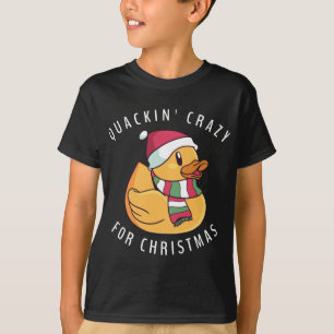 Funny Santa Hat Rubber Duck Christmas Pun T-Shirt
