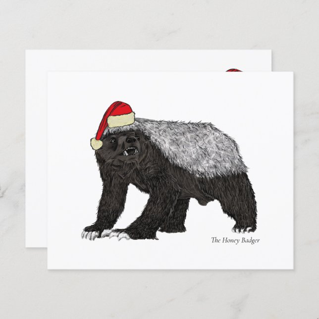 Funny Santa honey badger Christmas irony (Front/Back)