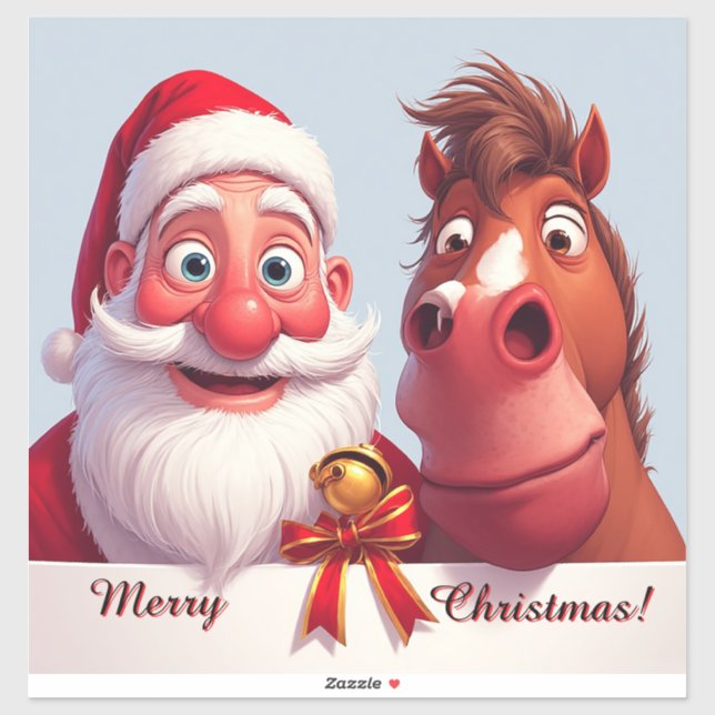 🎅 Funny Santa & Horse Holiday Cheer ❄️ (Sheet)