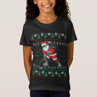 Funny Santa Ice Hockey Player Ugly Sweater Christm