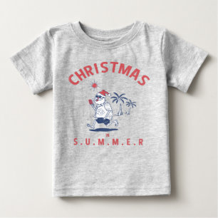 Funny Santa In Summer Christmas In July Baby T-Shirt