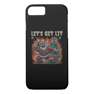 Funny Santa Is Burning Let's Get Lit Classic Case-Mate iPhone Case