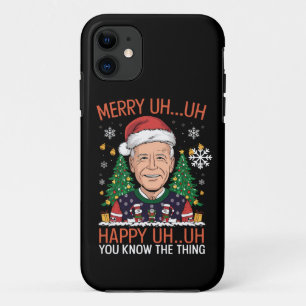 Funny Santa Joe Biden Merry Uh Uh Christmas Ugly Case-Mate iPhone Case