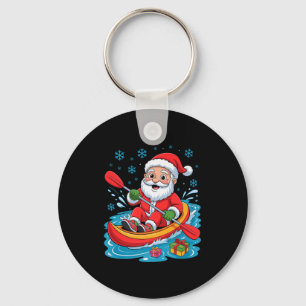 Funny Santa Kayaking Lover Holiday Christmas Xmas  Key Ring