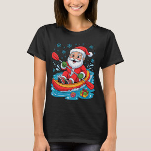 Funny Santa Kayaking Lover Holiday Christmas Xmas T-Shirt