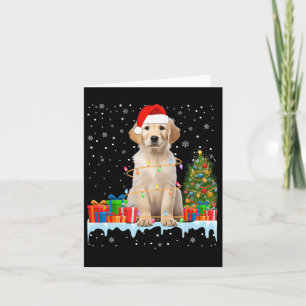 Funny Santa Labrador Dog Christmas Lights Xmas Paj Card
