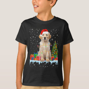 Funny Santa Labrador Dog Christmas Lights Xmas Paj T-Shirt