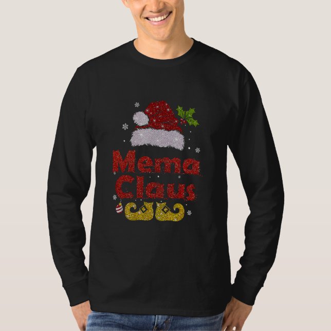 Funny Santa Mema Claus Christmas Matching Family  T-Shirt (Front)