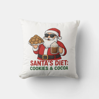Funny Santa Mug – Santa’s Diet: Cookies & Cocoa Cushion