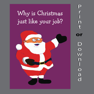 Funny Santa Office Humor 😂 Fat Man Christmas Joke Holiday Card