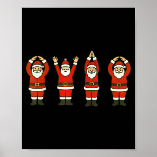 Funny Santa Ohio Midwestern Party O-h-i-o Christma Poster